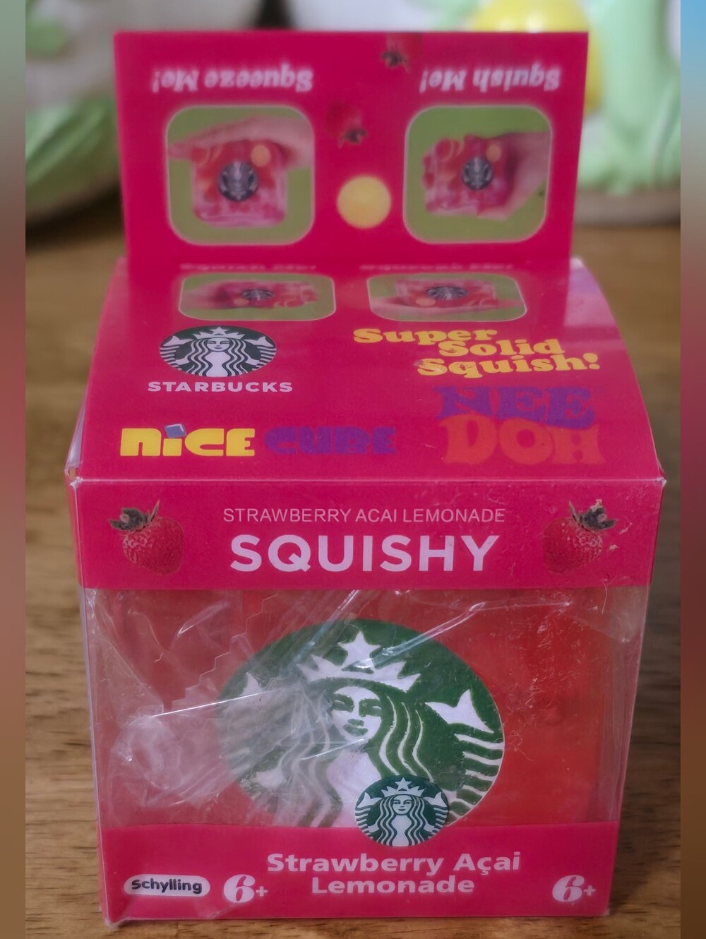 Starbucks Strawberry Acai Lemonade Squishy - Pink Cube